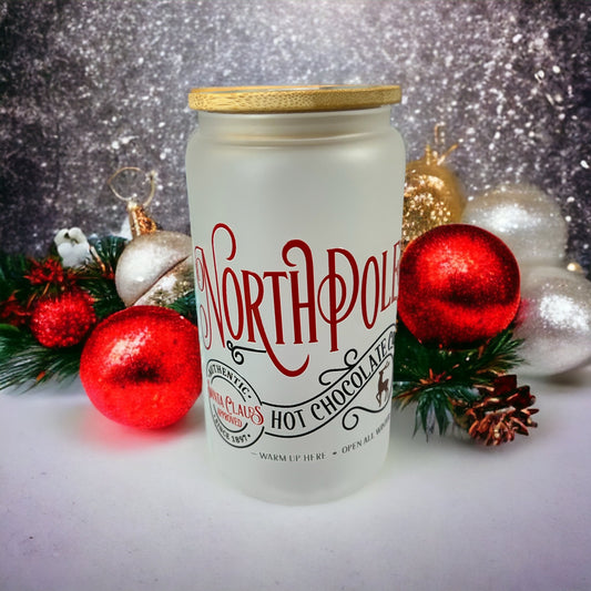 North Pole Glass Can