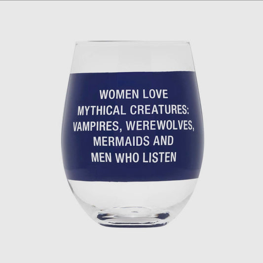 Funny Man Stemless Wine Glass