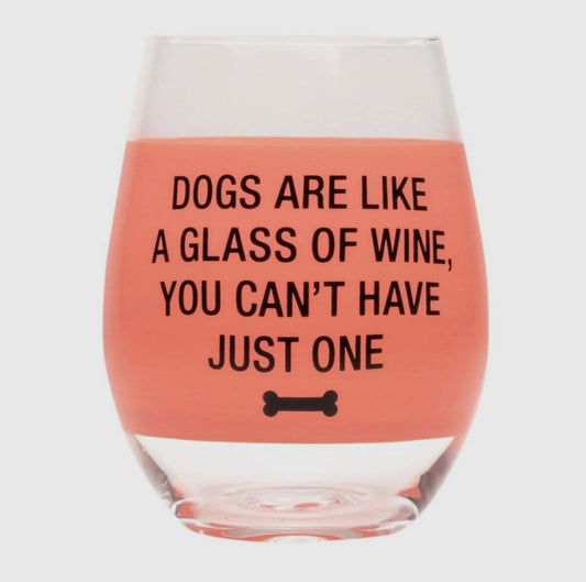 Funny Dog Stemless Wine Glass