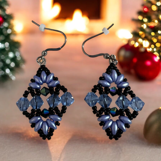 Diamond Snowflake Beaded Earrings