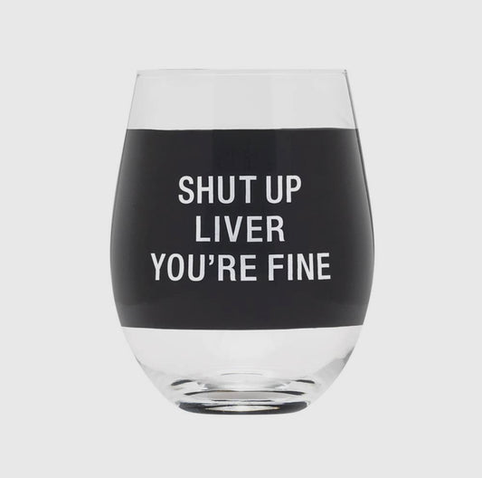 Liver Stemless Wine Glass