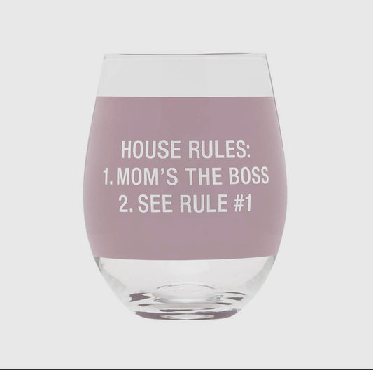 Funny Mom Stemless Wine Glass