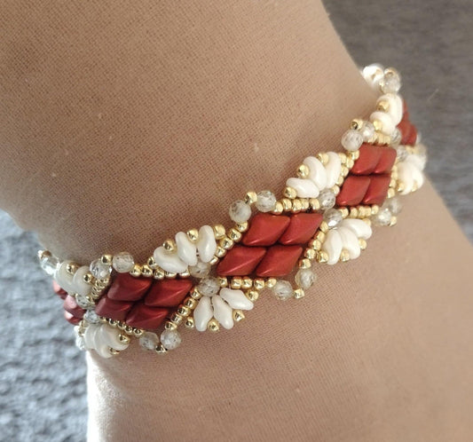 Elegant Metallic Lava Bracelet