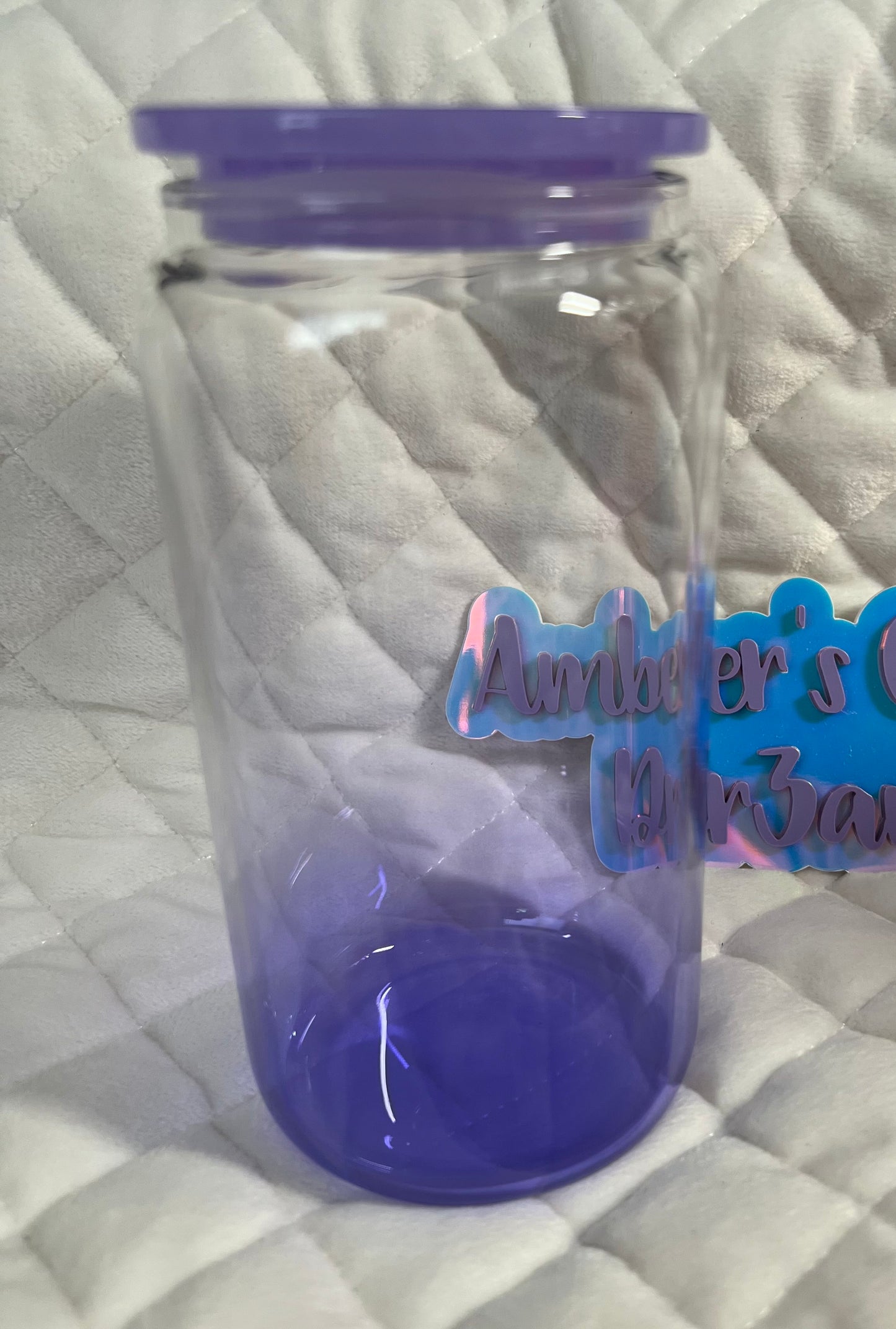 Pick your Design Purple Glass Can Cup