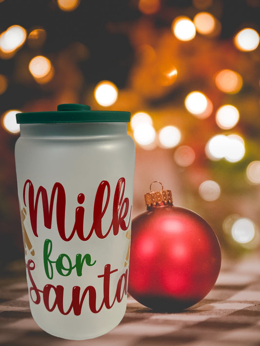 Milk for Santa Glass Can