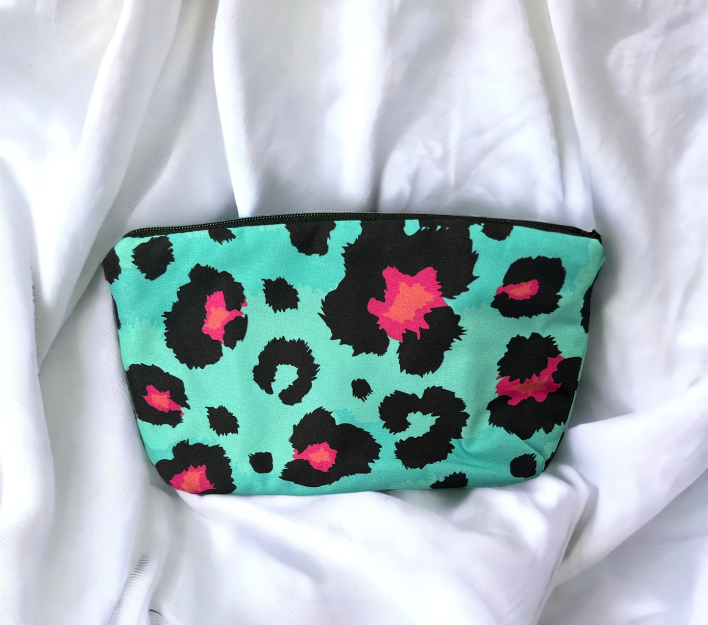 Teal pink leopard